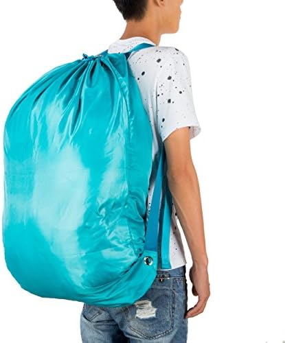 VIILER Hanging Laundry Bag, Hanging Laundry Pack with Adjustable Shoulder Straps and Lockable Drawstring