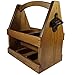 Wooden Beer Caddy Holder - Handcrafted Wood Bottle Carrier with Opener Holds a 6 Pack - Made of Pine with a Clear Varnish