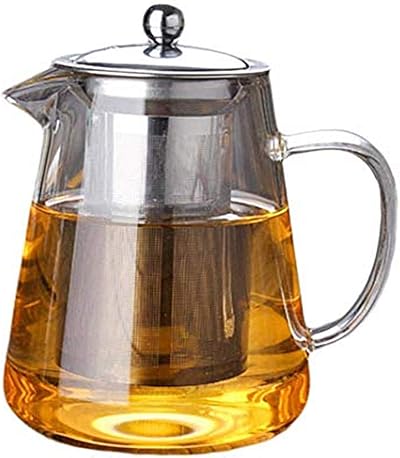 WBTY Glass Teapot Stainless Steel Infuser High Temp Resistant Loose Leaf Tea