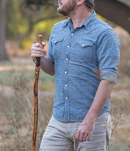 SE WS628-55E Wooden Walking/Hiking Stick with Hand-Carved Eagle Design, 55"