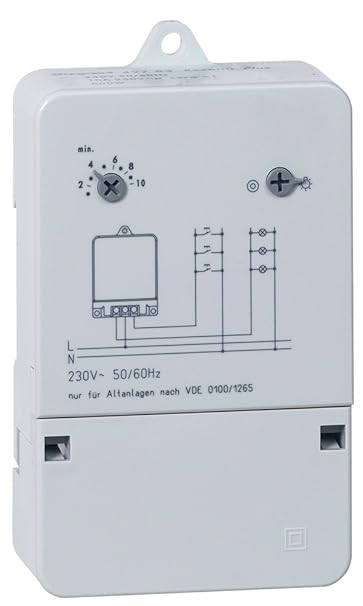 Legrand, Treppenlicht-Zeitschalter Rex600Plus, 230 V, 50/60 Hz, extrem leise, Aufputzmontage, 049783