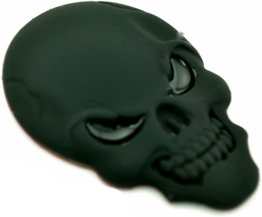 Aryellys Packs Auto 3D Metal Emblem Badge Sticker Decal for Car, Trucks, SUV, Motorcycle, ATV Logo (Skull Matte Black)