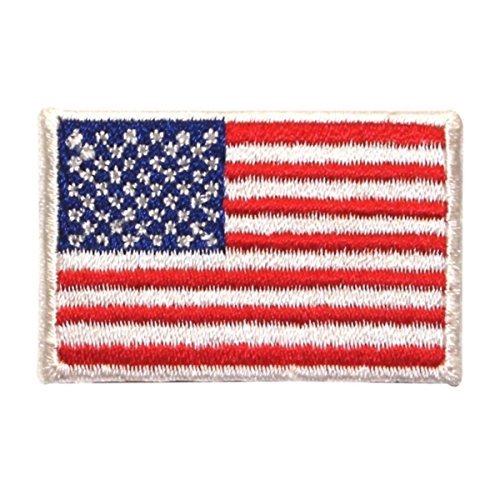 ID 1048 USA American Flag Patch Patriotic Symbol Embroidered Iron On Applique