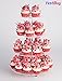 YestBuy 4 Tier Round Acrylic Cupcake Stand with Base, Premium Cupcake Holder, Acrylic Cupcake Tower Display Cady Bar Party Décor – Display for Pastry (4.7