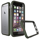 iPhone 6s Plus Case [Military Green] RhinoShield CrashGuard Bumper [11 Ft Drop Tested] No Bulk [EggDrop Technology] Thin Lightweight Protection [Includes Back Transparent Skin] Also fits iPhone 6 Plus
