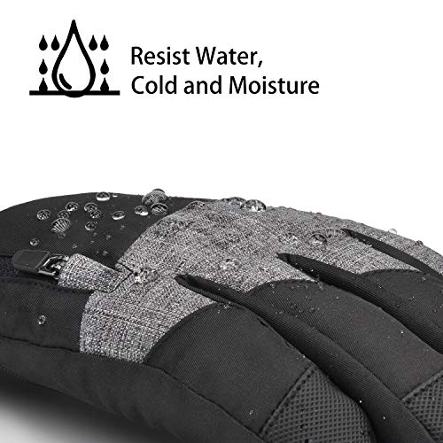Ski Gloves, Waterproof Winter Snow Gloves with Breathable Neck Warmer for Skiing, Snowboarding, Motorcycling, Shoveling Snow, Outdoor Sports, Gifts for Men Women, Size Run Small