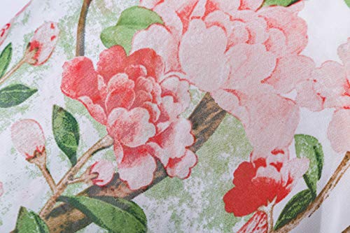 Outrip Women Swimsuit Bathing Suit Beach Cover up Chiffon Floral Kimono Cardigan (A (18) - White with Red Camellia Flowers) - Thumbnail 6