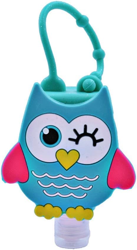 Mayoaoa 30ML Hand Sanitiser Embossed Cute Colored Cartoon Owl Shape Silicone Mini Hand Sanitizer Disposable No Clean Detachable Cover Travel Portable Safe Gel