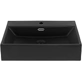 Claire 24&rdquo; Rectangle Wall-Mount Bathroom Sink in Matte Black