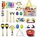 PETUOL Kids Musical Instruments 24pcs Wood Percussion Xylophone Toys for Children Musical Movement-Music Rhythm Percussion Kit for Toddler Boy and Girls Gift