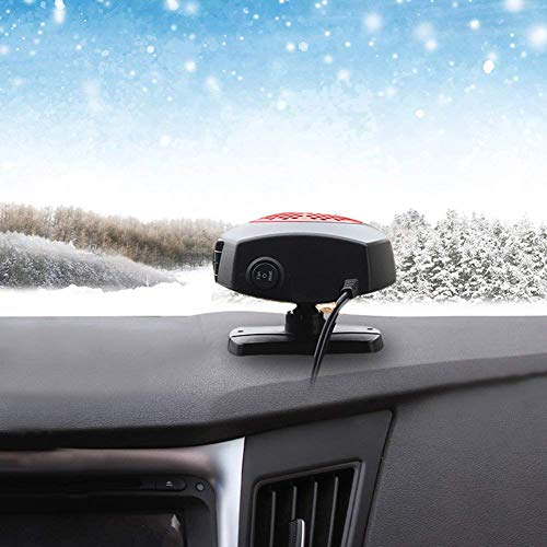 Car Heater Car Windshield Defogger Defroster 12 Volt 150W Auto Heating Fan 3-Outlet 30 Seconds Fast Heating Demister (Black) - Thumbnail 4