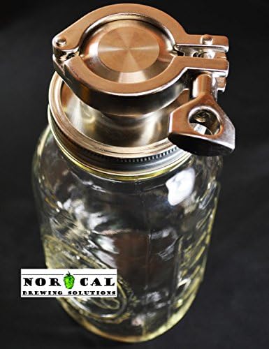 Jaybird ULTIMATE 2 Inch Tri Clover 64 Ounce CANNING JAR YEAST HARVESTER for Conical Fermenter
