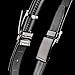 SlideBelts Top Grain Leather Ratchet Belt (Black with Black Buckle, Up to 48