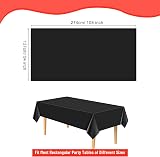 PLULON 15Pcs Black Plastic Table Cover 137 x 274 cm Rectangular Party Tablecloth view 2