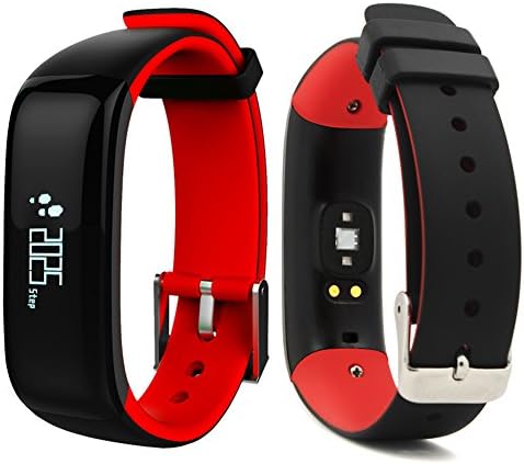 Smart Band Watchband Health Fitness Tracker with Heart Rate Monitor and Blood Pressure Sports Smart Wristband Pedometer Smart Bracelet Bluetooth Smart Watch For IOS Android Phone (Red)