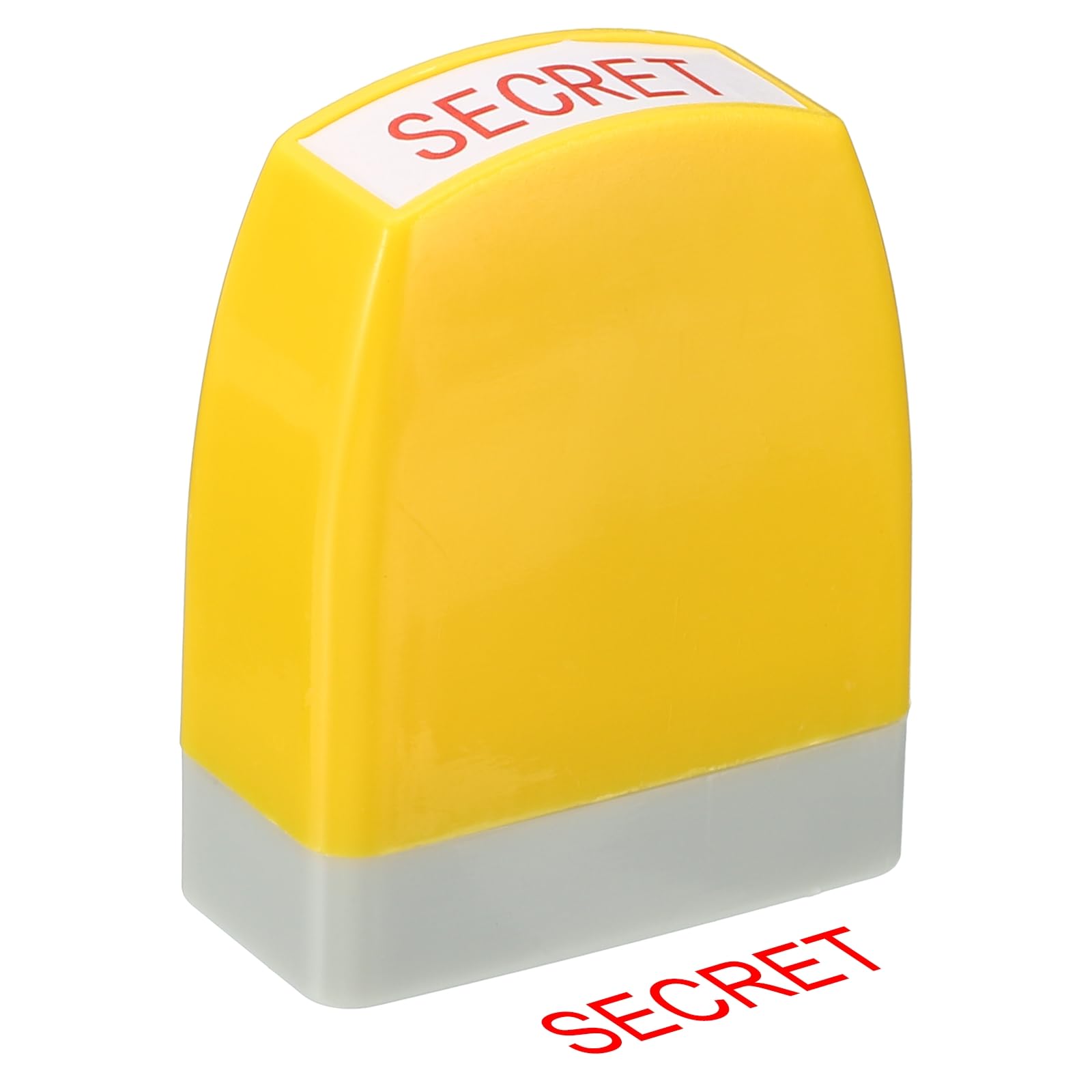 PATIKIL Secret Notice Stamp Self Inking, Red Ink Office Stamps Pre Inked Message Stamp Refillable Business Stamp, Yellow