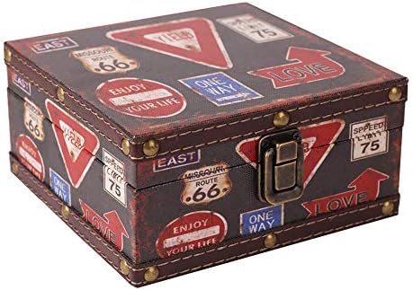 WaaHome Treasure Chest Box Decorative Wooden Keepsake Boxes Jewelry Box for Girls Kids Boys, 6.4" LX6.4 WX3.2 H