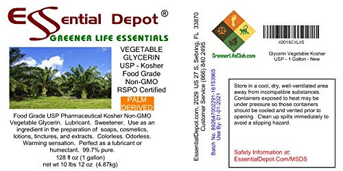 1 Glycerin+Vegetable+Kosher+USP+Pharmaceutical