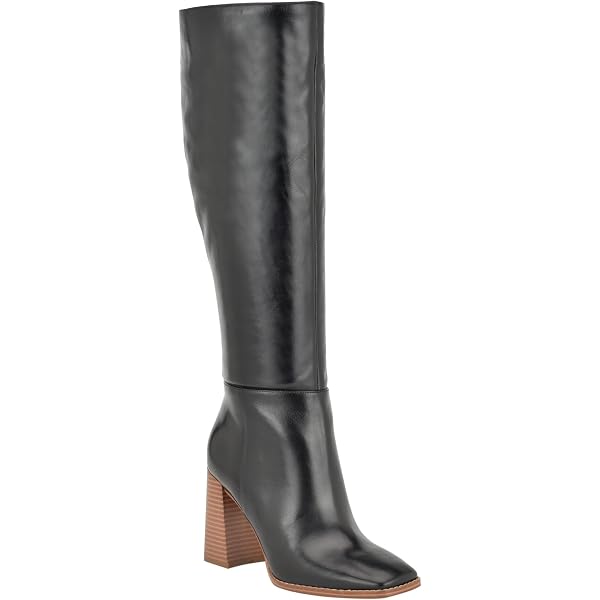 Nine West Stivali Donna Sancha - Alti Al Ginocchio, Tacco A Spillo 8,2 Cm, Punta A Mandorla, Chiusura Con Zip, Colore Nero
