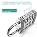 ORIA Combination Padlock, 4 Digit Combination Lock, Metal and Plated Steel Material for School, Employee, Gym or Sports Locker, Case, Toolbox, Fence, Hasp Cabinet and Storage, Set of 2, Silver
