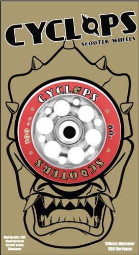 Cyclops Scooters Holey Alloy Core Wheel (Silver/Red, 100-mm)