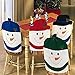 D-FantiX Snowman Christmas Chair Covers Set of 4, Holiday Dining Room Chair Back Covers Christmas Decorations