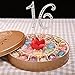 eBoot Sweet 16 Cake Topper 16th Birthday Party Supplies with Sparkling Rhinestone Crystals, Silver