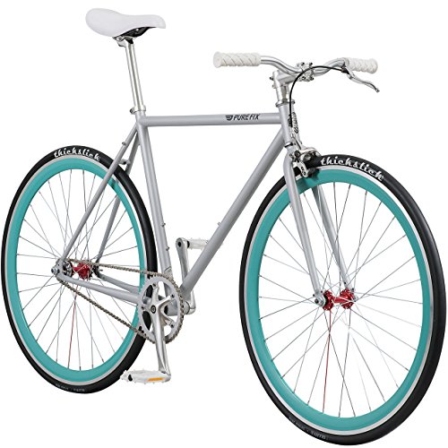 Buy Pure Fix Original Fixed Gear Single Speed Bicycle, Delta Light Grey/Teal Blue, 58cm/Large