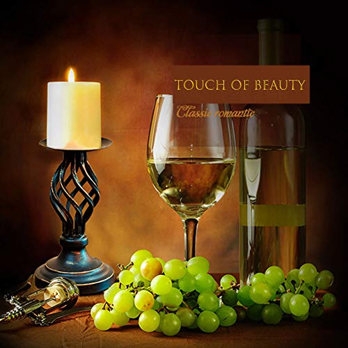 image for ZZKOKO Decorative Candle Holder Set of 2, Metal Pillar Romantic Candle