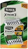20 Schick Xtreme 3 Blade Sensitive Razor with Vitamin E & Aloe