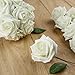 Febou Artificial Flowers, 50pcs Real Touch Artificial Foam Roses Decoration DIY for Wedding Bridesmaid Bridal Bouquets Centerpieces, Party Decoration, Home Display (Delicate Type, Ivory)