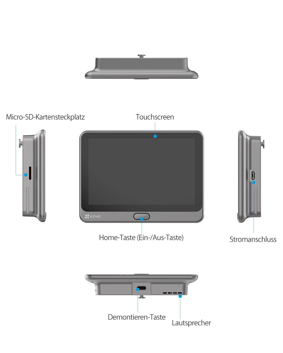 EZVIZ WLAN Türklingel mit 166° Weitwinkel und PIR-Sensor, 2MP Türspion Kamera mit 4,3 Zoll Farbbildschirm, 4600mAh Akku, AI Personenerkennung, Zwei-Wege-Videoanruf und Live-Ansicht verfügbar, CP4 9
