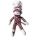 Sock Monkey Plush by ColorBoxCrate 12 inch Valentines Day Sock Monkey, Embroidered Heart Love Sock Monkey, Classic Red Sock Monkey with White Dots and Pom Pom Tossle Hat - Perfect Valentines Day Gift