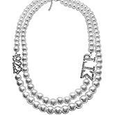 Beautiful Sorority Imitation Pearl Necklace With Rhinestone SGR 1922 Metal Charms Sigma Gamma Rho Letter Label Double Jewelry Necklaces Chokers