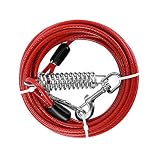UEETEK Dog Tie Out Cable for Dogs, 20ft Pet Heavy Tie-Out Cable with Swivel Clip Tangle Free for Dogs Up to 110 Pound