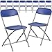 Flash Furniture Hercules Series Plastic Folding Chairs for Parties and Weddings, Stackable Commercial Event Seats, Set of 10, Blue