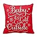 Throw Pillow Cover, Onker Cotton Linen Square Decorative Throw Pillow Case Cushion Cover 18" x 18" Christmas Holiday Funny Quotes Baby It's Cold Outside