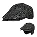 Folie Co. Medium 100% Wool Herringbone Winter Ivy Cabbie Hat w/Earflaps – Driving Hat Grey