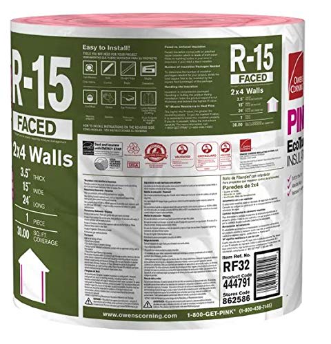 Owens Corning R-15 Faced Fiberglass Pipe Insulation Roll 15 in. x 24 ft RF32 - Energy Saving Thermal Wrap