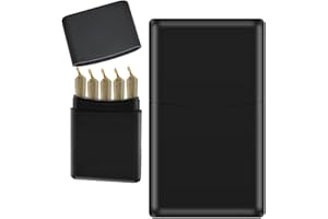 NESCOPE 5-Hole King Size Pre Rolled Cones Case Suit 1-1/4 Pre Rolling Cones Papers Airtight Waterpoof Smell Proof Storage Box(2 Pack Black