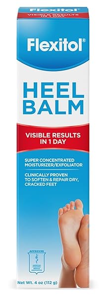 FLEXITOL HEEL BALM, RICH MOISTURIZING & EXFOLIATING FOOT CREAM, ORIGINAL VERSION, 4 OZ