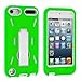 Green / White Hybrid Rugged Hard Silicone Case Cover w/ Stand for Apple iPod Touch 5th 6th Gen Generation 5G 5 6G 6