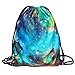 Ababalaya 3D Print Drawstring Backpack Rucksack Shoulder Bags Gym Bag, Universe