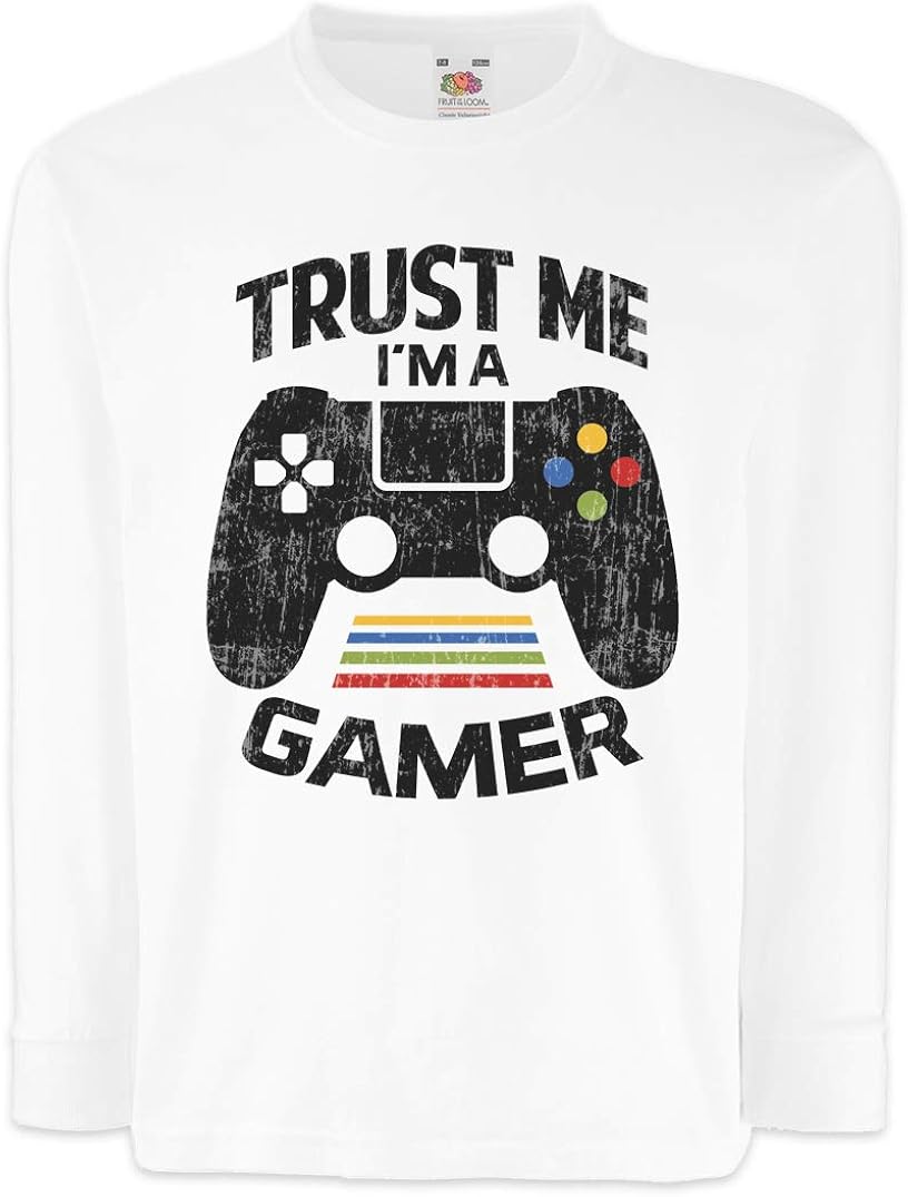 Urban Backwoods Trust Me I M A Gamer Kids Boys Girls Long Sleeve T Shirt Amazon Co Uk Clothing