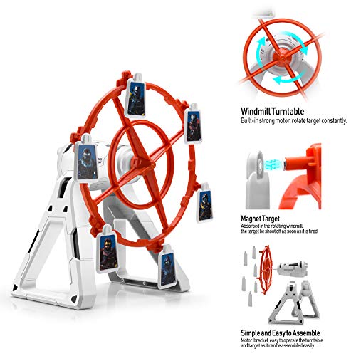Electronic Rotating Target for Nerf Guns, More Challenging Practice Target for N-Strike Elite Mega Rival Series, Soft Bullet Gun (Only Target)