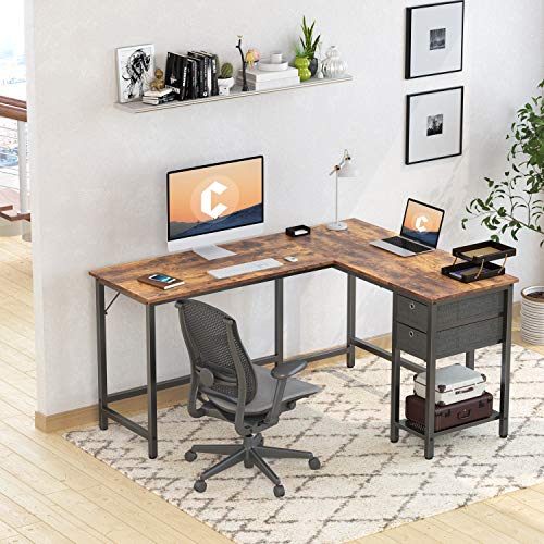 Cubiker LShaped Computer Desk, Gaming Corner Desk with NonWoven