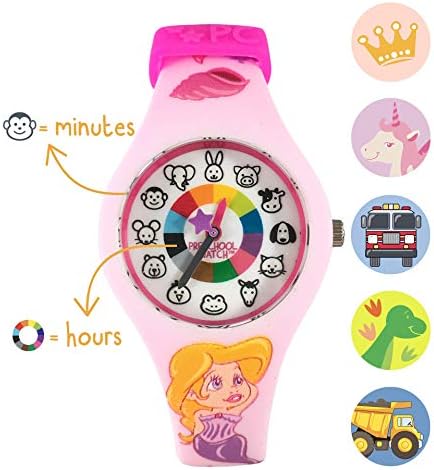 Preschool Watch - The Only Analog Kids Watch Preschoolers Understand! Quality Teaching/Learning Time Silicone Watch with Glow-in-The-Dark Dial & Japan Movement