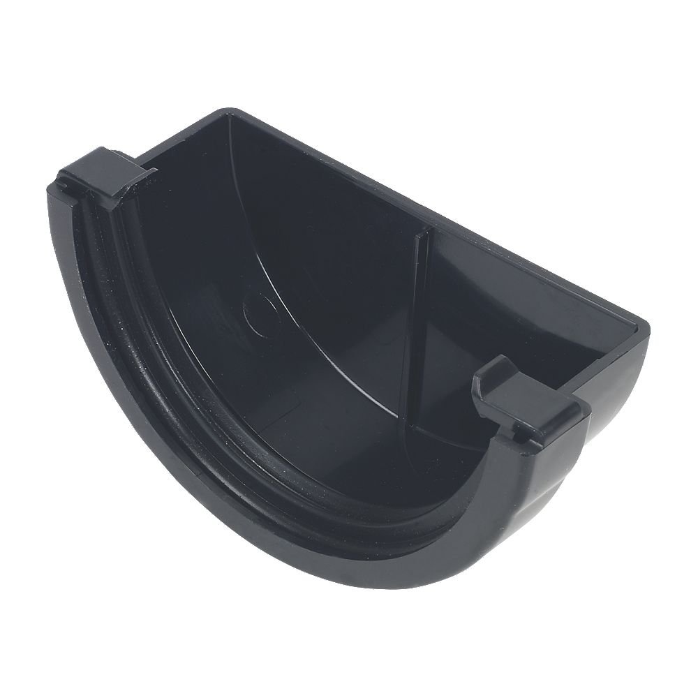 FloPlast Mini Gutter 76mm Black External Stopend