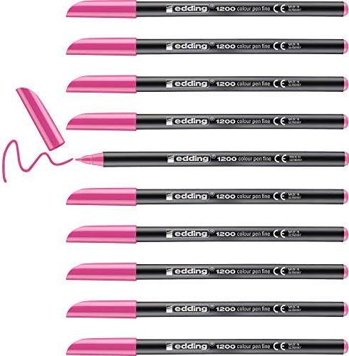 E-1200 – Set di 10 pennarelli per colorare a punta conica 0,5 A 1 mm rosa