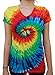 Rockin' Cactus Women's(Reg) V-Neck Tie Dye Shirt